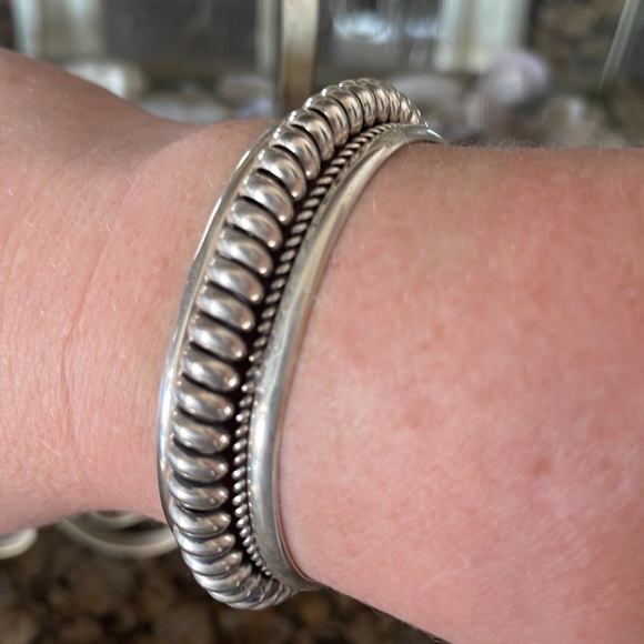 Handmade Sterling Silver Rope Style Bracelet Cuff NWOT - Picture 8 of 13